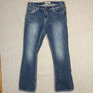 Rock and Roll Denim Women 31x32 Mid Rise Relaxed Straight Blue Jeans Rockability